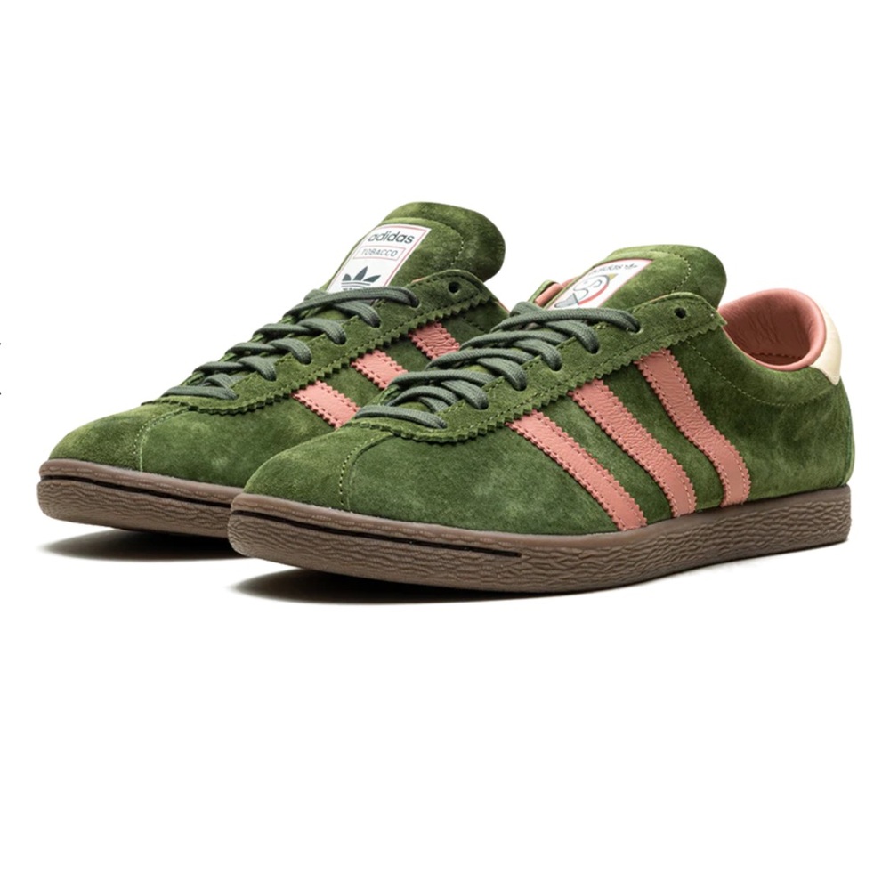 ADIDAS TABACOO "END. - FLY FISHING PINE" Olive and Coral Sneakers.